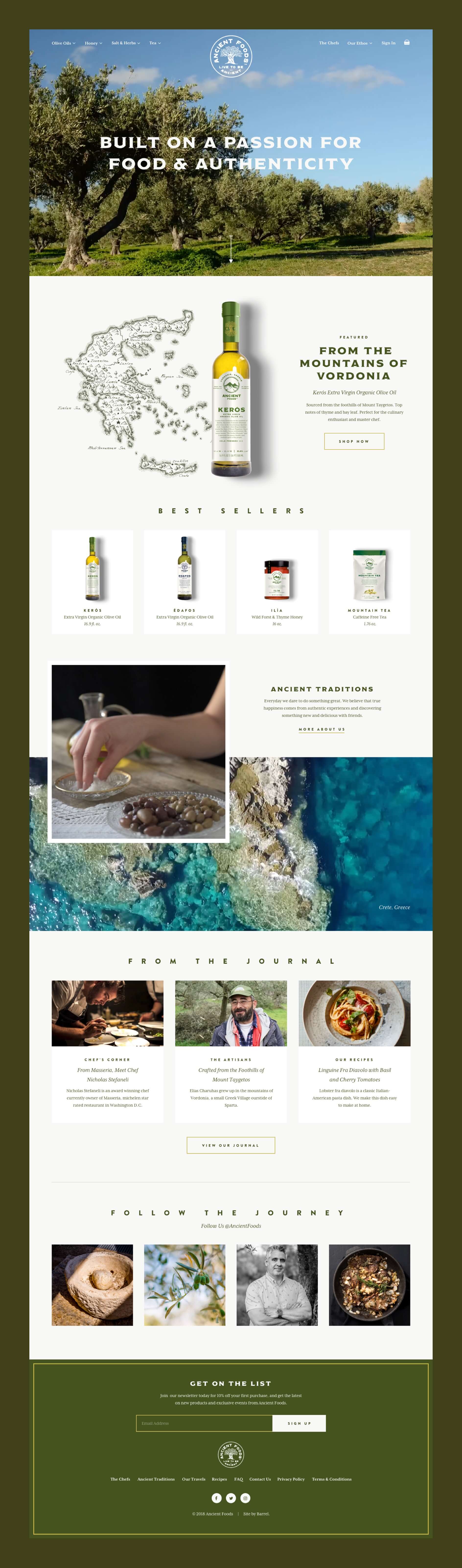 Homepage Design for Ancient Foods