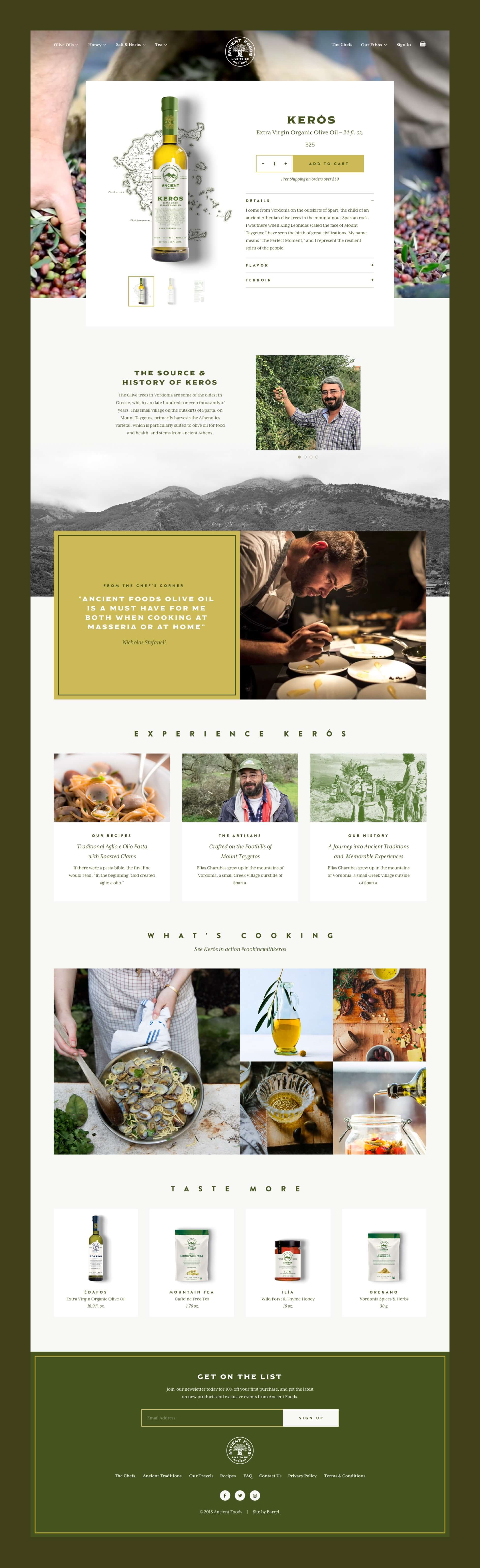 Product Page Design for Ancient Foods