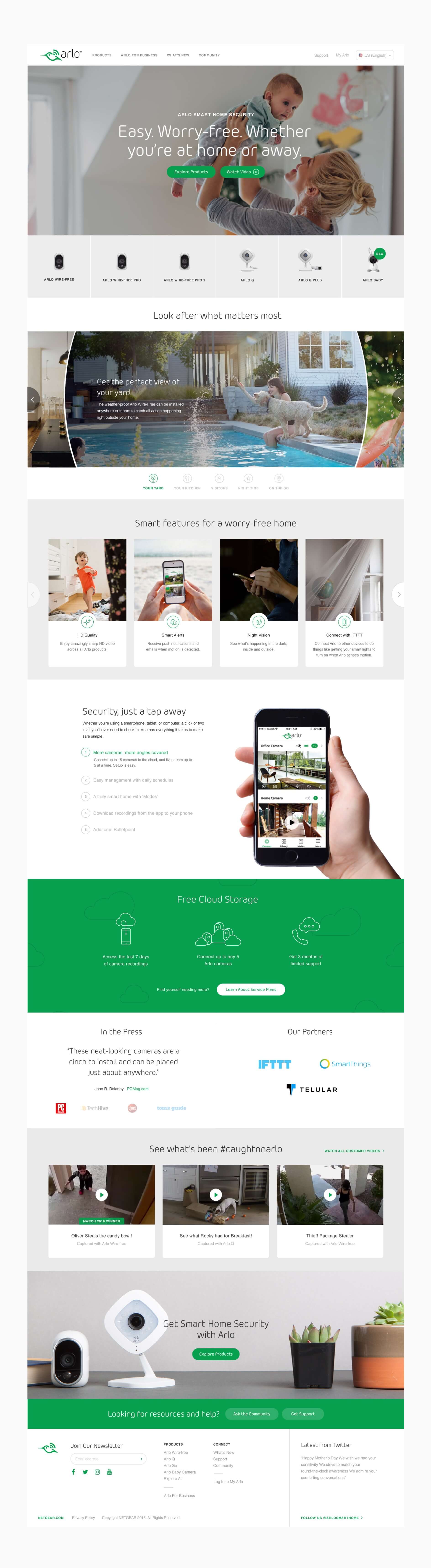 Homepage Design for Arlo