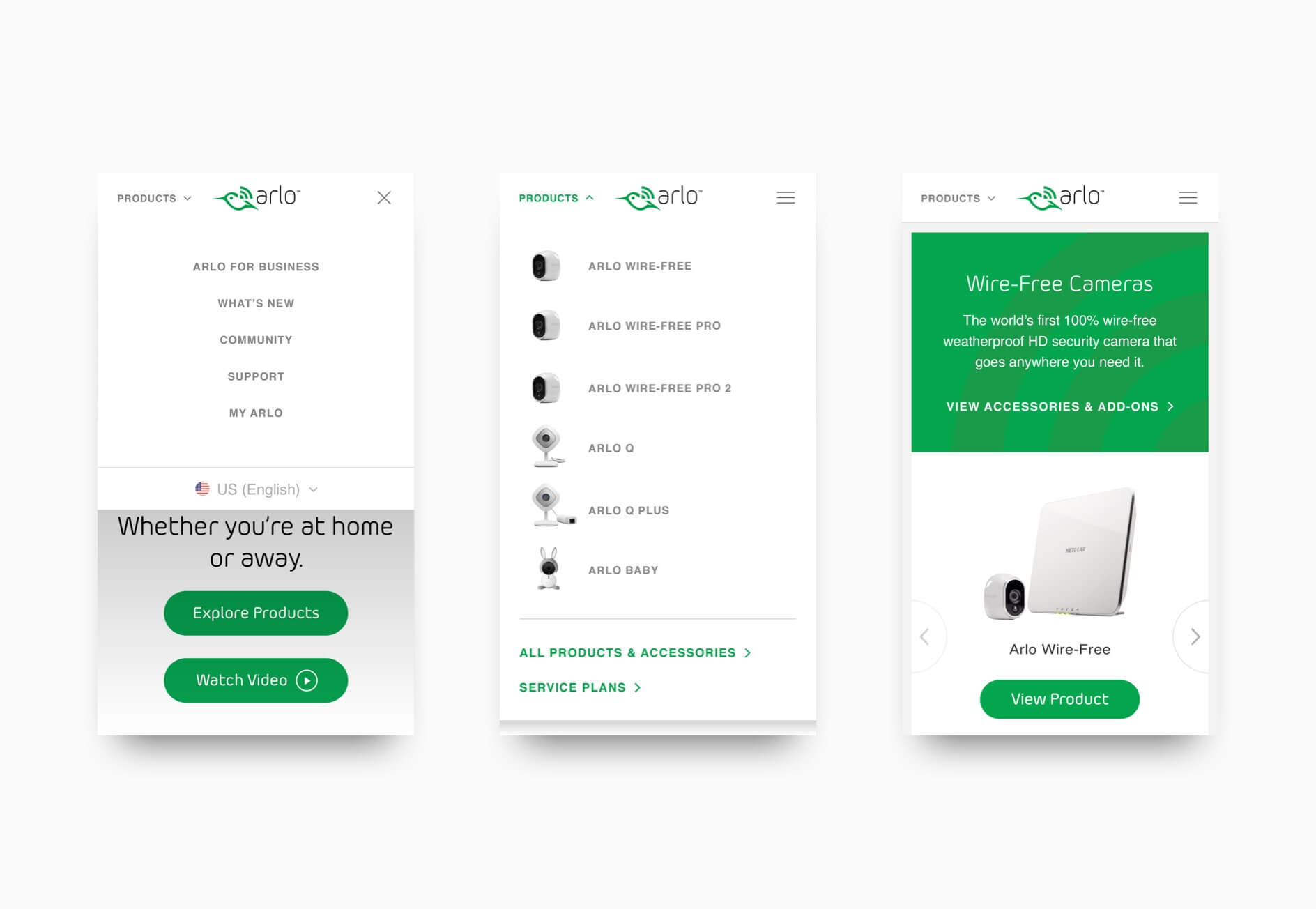 Mobile Landing Page Design for Arlo